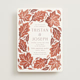 "Watercolor Fallen Leaves" - Wedding Invitations in Copper by Katharine Watson - Front