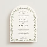 "Monogramed Arch" - Wedding Invitations in Sage by Susan Moyal - Front