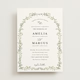 "Monogramed Arch" - Wedding Invitations in Sage by Susan Moyal - Front