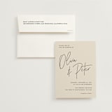 "Signed" - Wedding Invitations in Champagne by JoAnn Jinks - Invitation with Envelope