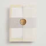 "Sophia" - Wedding Invitations in Sunshine by Ani Somi - Assembled with Vellum Wrap and Wax Seal