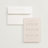 "Understated Elegance" - Wedding Invitations in Buttercream by Brandy Folse - Invitation with Envelope