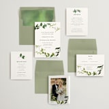 "Greenery" - Wedding Invitations in Fern by Susan Moyal - Invitation Suite