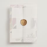 "flower press" - Wedding Invitations in Mauve by Peony Rose Design - Assembled with Vellum Wrap and Wax Seal
