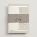 "Wine Label" - Wedding Invitations in Stone by Owl and Toad - Assembled with Belly Band