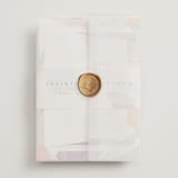 "Abstract Florals" - Wedding Invitations in Bouquet by Maria Hilas-Louie - Assembled with Vellum Wrap and Wax Seal