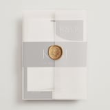 "Contour" - Wedding Invitations in Ecru by Erica Krystek - Assembled with Vellum Wrap and Wax Seal