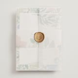 "Floral Garden" - Wedding Invitations in Garden by Elly - Assembled with Vellum Wrap and Wax Seal