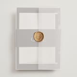 "Vintage Botanical" - Wedding Invitations in Midnight by Grace Kreinbrink - Assembled with Vellum Wrap and Wax Seal