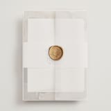 "Dashing" - Wedding Invitations in Pearl by Benita Crandall - Assembled with Vellum Wrap and Wax Seal
