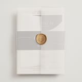 "Engraved" - Wedding Invitations in Charcoal by Claudia Orengo - Assembled with Vellum Wrap and Wax Seal