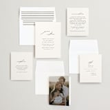 "Delicate Script" - Wedding Invitations in Cotton by Angela Thompson - Invitation Suite