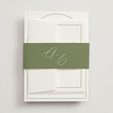 "Amelia" - Wedding Invitations in Olive by Kristie Kern - Assembled with Belly Band