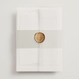 "Amelia" - Wedding Invitations in Olive by Kristie Kern - Assembled with Vellum Wrap and Wax Seal