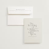 "Cadence" - Wedding Invitations in Ivory by Jennifer Wick - Invitation with Envelope