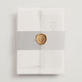 "Carino" - Wedding Invitations in Brise by Pati Cascino - Assembled with Vellum Wrap and Wax Seal