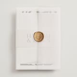 "West Side" - Wedding Invitations in Slate by Hudson meet Rose - Assembled with Vellum Wrap and Wax Seal