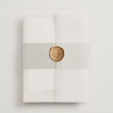 "Eisin" - Wedding Invitations in Vanilla Bean by Pati Cascino - Assembled with Vellum Wrap and Wax Seal
