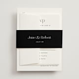 "Aligning" - Wedding Invitations in Tuxedo by Genna Blackburn - Assembled with Belly Band