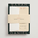 "Top to Bottom" - Wedding Invitations in Evergreen by Kindred Fields - Assembled with Belly Band