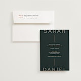 "Top to Bottom" - Wedding Invitations in Evergreen by Kindred Fields - Invitation with Envelope