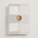 "Simple Type" - Wedding Invitations in Olive Branch by Stacey Meacham - Assembled with Vellum Wrap and Wax Seal