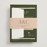 "Martini" - Wedding Invitations in Olive by Pixel and Hank - Assembled with Belly Band