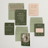 "Martini" - Wedding Invitations in Olive by Pixel and Hank - Invitation Suite