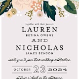 "Classic Floral" - Wedding Invitations in Spring Blush by Alethea and Ruth - Close-Up