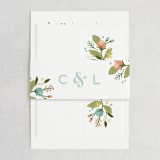 "Floral Ampersand" - Wedding Invitations in Sea Breeze by Jennifer Wick - Assembled