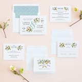 "Floral Ampersand" - Wedding Invitations in Sea Breeze by Jennifer Wick - Invitation Suite