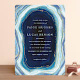 "Gilt Agate" - Wedding Invitations in Navy by Kaydi Bishop - Front