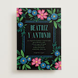 "Embroidery" - Wedding Invitations in Noche by Jackie Crawford - Front