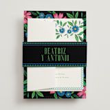 "Embroidery" - Wedding Invitations in Noche by Jackie Crawford - Assembled with Belly Band