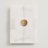 "Enchanted Greenery" - Wedding Invitations in Frost by Susan Moyal - Assembled with Vellum Wrap and Wax Seal