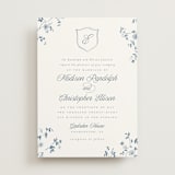 "Wildflower Corners" - Wedding Invitations in Bluebell by Everett Paper Goods - Front
