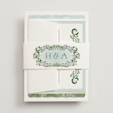 "Sierra" - Wedding Invitations in Spruce by Paper Sun Studio - Assembled with Belly Band