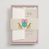"Whimsical Hand Illustrated Crest" - Wedding Invitations in Peony by Jackie Crawford - Assembled with Belly Band