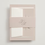 "Arch Monogram" - Wedding Invitations in Dusty Rose by Kelly Schmidt - Assembled with Belly Band