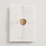 "Wildflower Romance" - Wedding Invitations in Ivory by frau brandt - Assembled with Vellum Wrap and Wax Seal