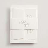 "Chic Script" - Wedding Invitations in Garden by Kelly Schmidt - Assembled with Belly Band