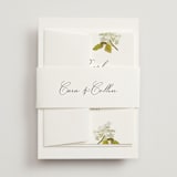 "Limelight" - Wedding Invitations in Linen by Olivia Kanaley Inman - Assembled with Belly Band