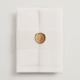 "Whimsy" - Wedding Invitations in Latte by Cara Scott - Assembled with Vellum Wrap and Wax Seal