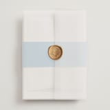 "Gwenyth" - Wedding Invitations in Neptune by Kristie Kern - Assembled with Vellum Wrap and Wax Seal