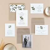 "Conservatory" - Wedding Invitations in Honeysuckle by Jennifer Postorino - Invitation Suite