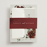 "harvest" - Wedding Invitations in Cabernet by Everett Paper Goods - Assembled with Belly Band