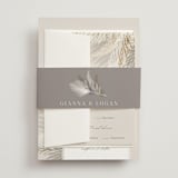 "Pampas & Palms" - Wedding Invitations in Ash by Kaydi Bishop - Assembled with Belly Band