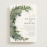 "Side Swept" - Wedding Invitations in Navy by Susan Moyal - Front