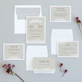 "White Shadows" - Wedding Invitations in Champagne by Jessica Williams - Invitation Suite