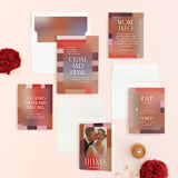 "Retro Grid" - Wedding Invitations in Sunset by Simona Camp - Invitation Suite